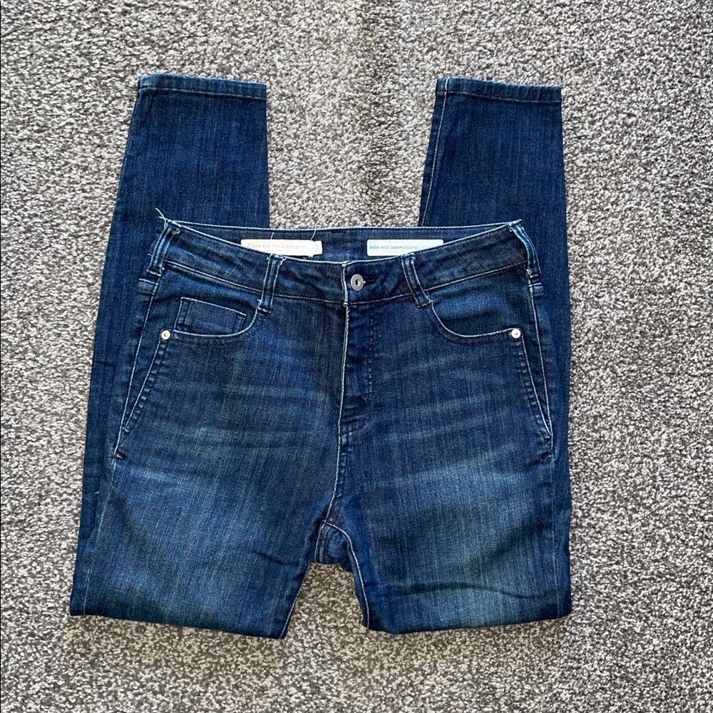 Pilcro And The Letterpress High Rise Denim Leggings Jeans Dark Wash Size 29